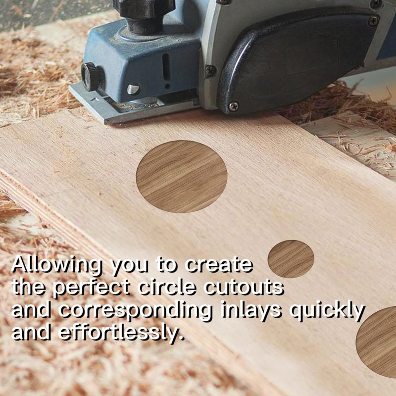 Monliful Pack of 4 Circle Inlay Template Set Router Templates