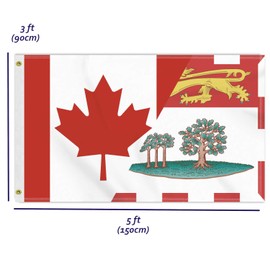 3×5 FT Canada Prince Edward Island Flag, Novel Large 100D Canadian PEI Province Outdoor Banner,Funny Doube Side Printing Decor For Patio Garden With Brass Gromment