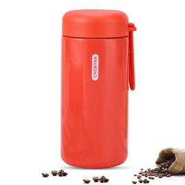 KISUOMAOYI Small Flask - 304 Stainless Steel Water Bottle 150ML, Leak-Proof Insulated Flask with Double Wall Vacuum, Mini Flask with Portable Handle for Hot & Cold Drinks(Red)