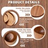 Wood Dinnerware Set,8 Inch 10 Inch Round Plates,Bowls and Cups,16