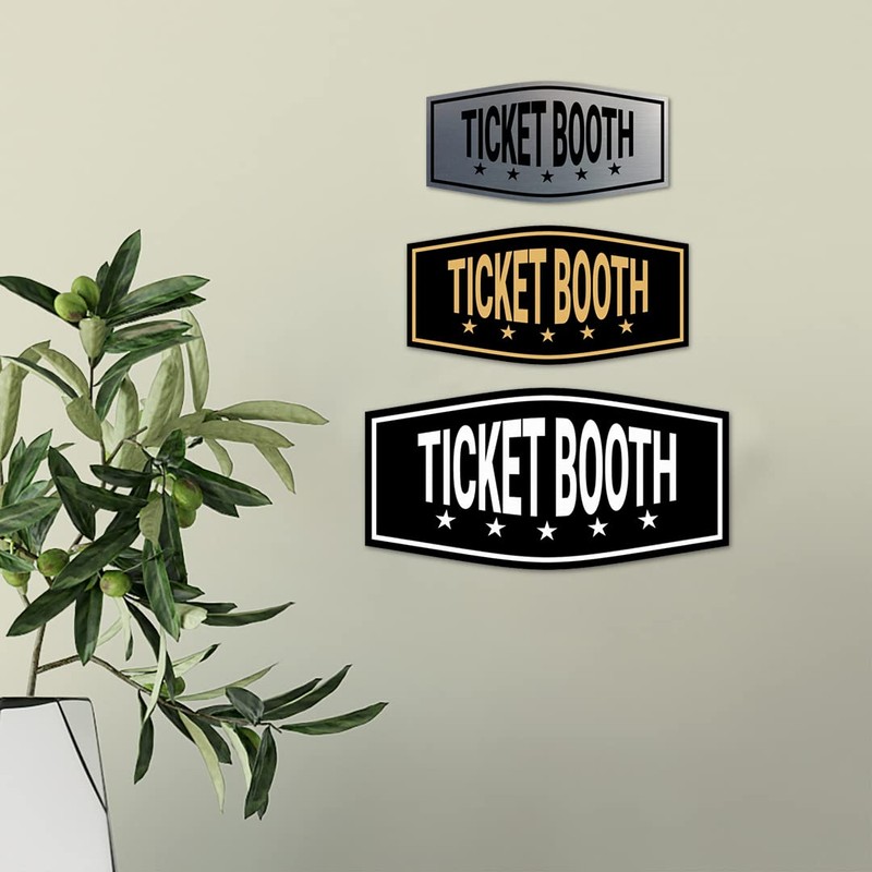 Fancy Ticket Booth Sign (Black Gold) - Large