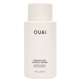 OUAI OUAI Medium Conditioner - Hydrating Hair Conditioner with Coconut Oil, Babassu Oil, and Keratin - Strengthens, Repairs and Adds Shine - Paraben and Phthalate Free Hair Care Products (10 Oz)