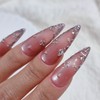 Rose shell jungle wedding handmade nail tips - long ballerina