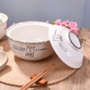 Swlthwen Ceramic Ramen Bowl with Lid Soup Bowls with Lid