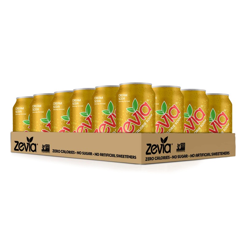 Zevia Zero Calorie Soda, Cream Soda, 12 Fl Oz Cans