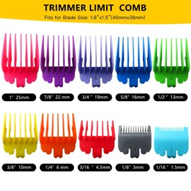 Feuaue New 10 Pack Clipper Guards Set Replacement Fits for Fade Cut 79445/ Groom Pro - 1/16" to 1", Colorful