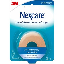 Nexcare Absolute Waterproof Tape 1 Inch X 5 Yards, 1Ea Pack Of 9