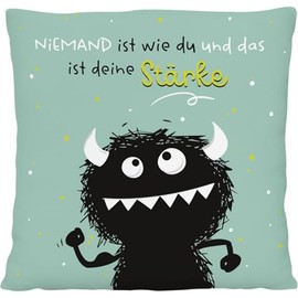 Sheepworld H:PPY Life Plush Cushion Monster Stark Decorative Cushion 25 cm x 25 cm 100% Polyester Gift Friends Decorative Item 74735