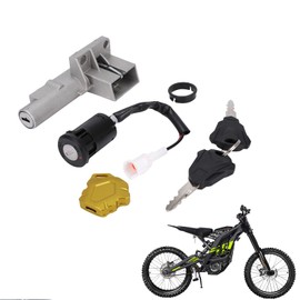 IUVWISN For Surron Ignition Key Switch Replacement with CNC Key Cover,Lock Key Plug Set for Sur Ron Light Bee S/X Electric Dirt Bike Gold