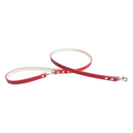 Dog Leash Dog Leash Colorful Dog Cafe Style Simple Genuine Leather Nume Leather Stylish Cute Small Dog Medium Size Dog Made in Japan 8 Colors Removable Handle (Red, M)