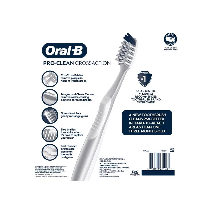 Oral-B Cross Action All In One Manual Toothbrush, Soft