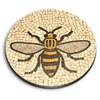 1x Round MDF Magnet 6cm - Manchester Bee Mosaic Pattern