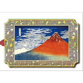 Toyo Seimitsu Kogyo Bookmark, Hokusai, Kaikai Sunny Day, Red Fuji, Gold, UK001