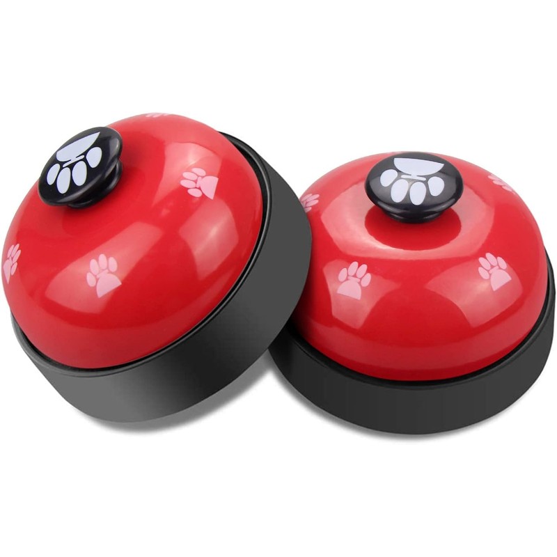 Pet Training Bell, Red and Black, Paw Print Design, Desktop