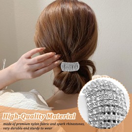 2Pcs Sparkly Rhinestone Hairs Ties Ponytail Holder Fashion Elastics Hair Ties Rhinestone Hair Accessories for Thin Thick Hair Women Hair Bands (Style1, One size)