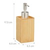 2 x Soap Dispenser, Refillable, Pump Dispenser, Bamboo & Plastic,