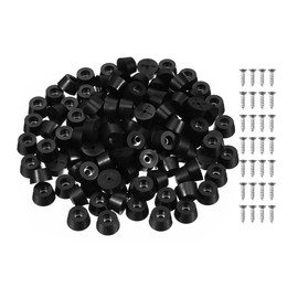 Patas de Goma para Muebles Antideslizantes Negras 100 Piezas | Protección para Pisos y Muebles, para Sillas y Mesas, Tornillos Incluidos
