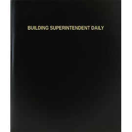 BookFactory Building Superintendent Daily Log Book/Journal/Logbook - 120 Page, 8.5''x11'', Black Hardbound (XLog-120-7CS-A-L-Black(Building Superintendent Daily Log Book))