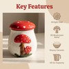 Ceramic Airtight Cookie Jar with Lid Mushroom Candy Canister Relief