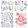 INFUNLY 38pcs Flower Metal Cutting Dies Layers Flowers Leaf Cutting