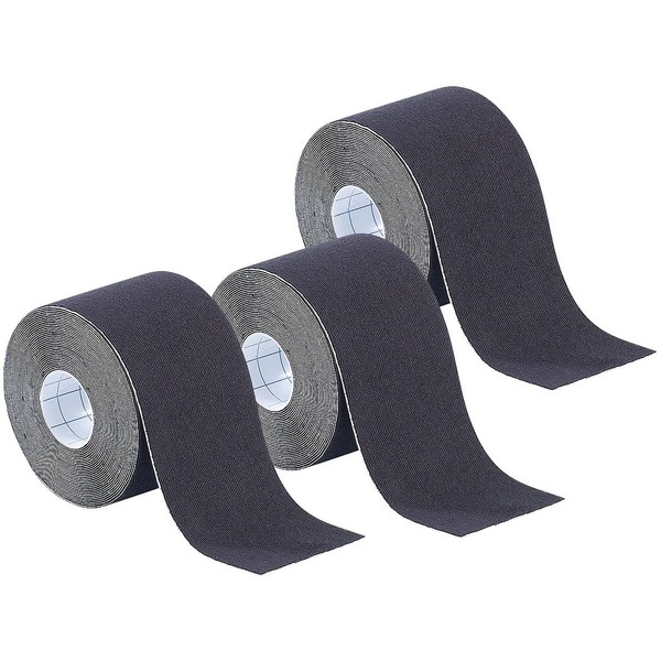 newgen medicals Bandages Bandage: Cotton Fabric Kinesiology Tape Set of 3 Black (Kinesiology Plaster Tape, Tape Bandages, Tape)