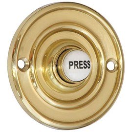 Polished Brass 60mm Dia Bell Push with China Press