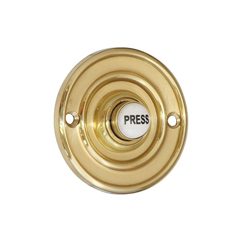Polished Brass 60mm Dia Bell Push with China Press