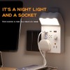 Smart Remote Control Night Light Socket,2AC+3USB Fast Charging,Wall Outlet Night