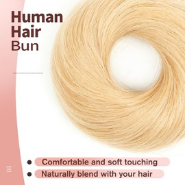 VADES 100% Human Hair Originals Messy Bun Hair Piece Real Human Hair Tight Extensions Accessories Natural Scrunchies Tousled Updo Chignon Hairpieces for Women Girls Lady #613