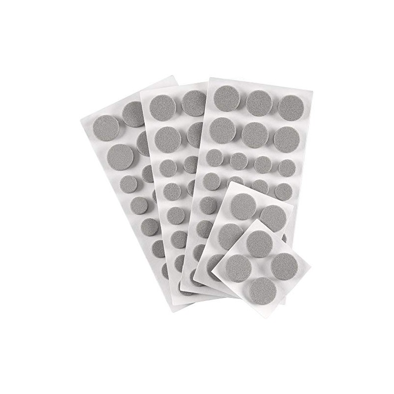 SoftTouch Assorted Round Self-Stick Noise Dampening Foam Cabinet Bumpers, 100