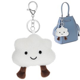 Ymapinc Smile Clouds Key Ring Plush Cute Bag Pendant Women's Kawaii Keychain Cute White Bags Pendant Key Ring Cute for Women Party Bag Car Backpack, White, M