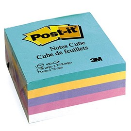Post-it, 3M, Notas Adhesivas, Colección Ola Aqua, 7.6 cm x 7.6 cm, 1 pad, 400 hojas por pad