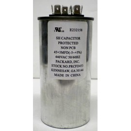Replacement for fits TitanPro TRCFD453 HVAC Round Dual Motor Run Capacitor 45/3 MFD/UF440/370 Volts