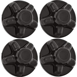 Set of 4 - Phoenix QT545BHS-x4, ABS Black HUB Cover, HUB Cap FITS Trailer Wheels with Five, 13/16" Lug Nuts on 4.5 INCH Bolt PatternL8