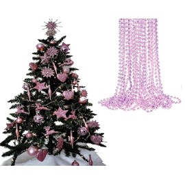 UKDeals Direct UKDD® 10m Long Christmas Bead Chain - Christmas Shiny Bead Garlands - Christmas tree Decorations (Blush Pink)