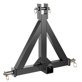 YZONA 3 Point Trailer Hitch with 2" Receiver for Category 1, 3 Pt Tractor, Heavy Duty Quick Hitch Drawbar Adapter for John Deere, Kubota, Kioti, Yanmar, Cat, NorTrac, BX, LM25H, WLM Tractor, Black