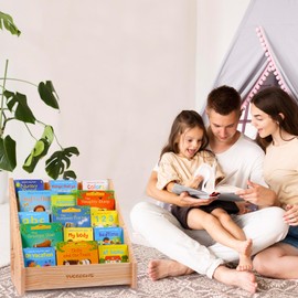 TUEGEGNS Montessori Bookshelf for Kids and Toddlers - Organize Your Little One's Reading Adventure - Perfect for Children! (Wood)
