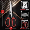 Cozor Kitchen Scissors 22 cm, Household Scissors with Saw Edge,