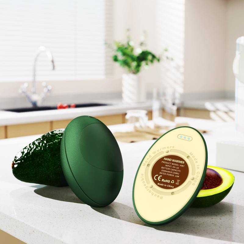 Pocket Size Avocado Shape Hand Warmers Rechargeable 2 Pack -