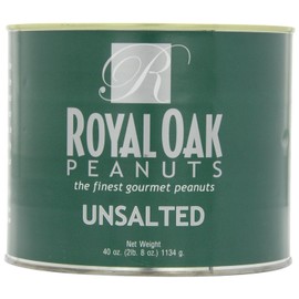 Royal Oak Gourmet Jumbo Unsalted Virginia Peanuts, 40-Ounce Tin, pack of 4