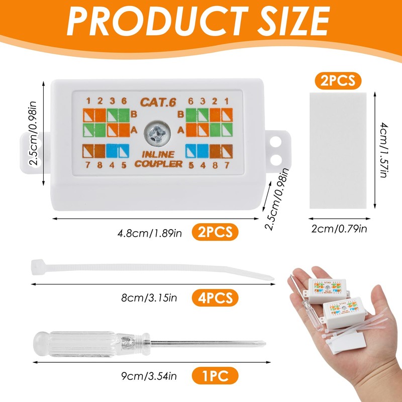 LUCTHY 2Pack Cat6 RJ45 Junction Box with Screwdriver, Punch Down