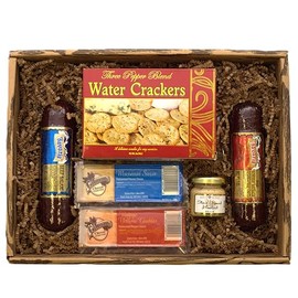Gift Basket Village Sausage Meat and Cheese Gift Basket – Gourmet Charcuterie Gifts with Summer Sausage, Swiss Cheese, Crackers & Mustard, Perfect Christmas and Fathers Birthday Gifts
