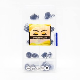 GorgeousLash 20D, 25D Mega Lashes. 500 Premade Volume Lash Fans. Eyelash Extensions. Handmade! (25D - D Curl - 0.03, 10mm)