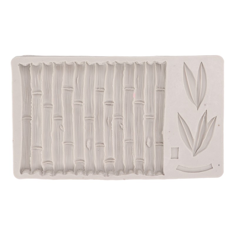 Silicone Mold Safe Elastic Grey Leaves Bamboo Design Tear Resistant