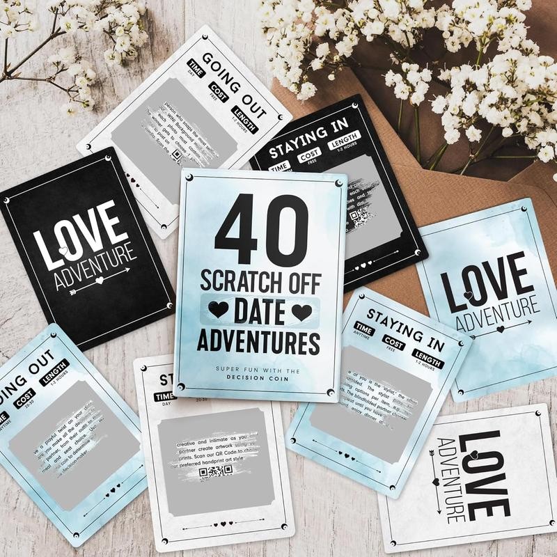 Date Adventures Scratch Off Couple Games for Anniversary, Engagement, Wedding