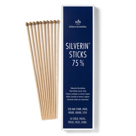 SILVERIN Silver Nitrate Potassium Nitrate Etching Sticks | Hellstone Etching Stick | Lapis Sticks | Pack of 10 | 75% | for warts, game meat e.g. piercings, aphthoostasis, stomatitis | 200 mm | rigid