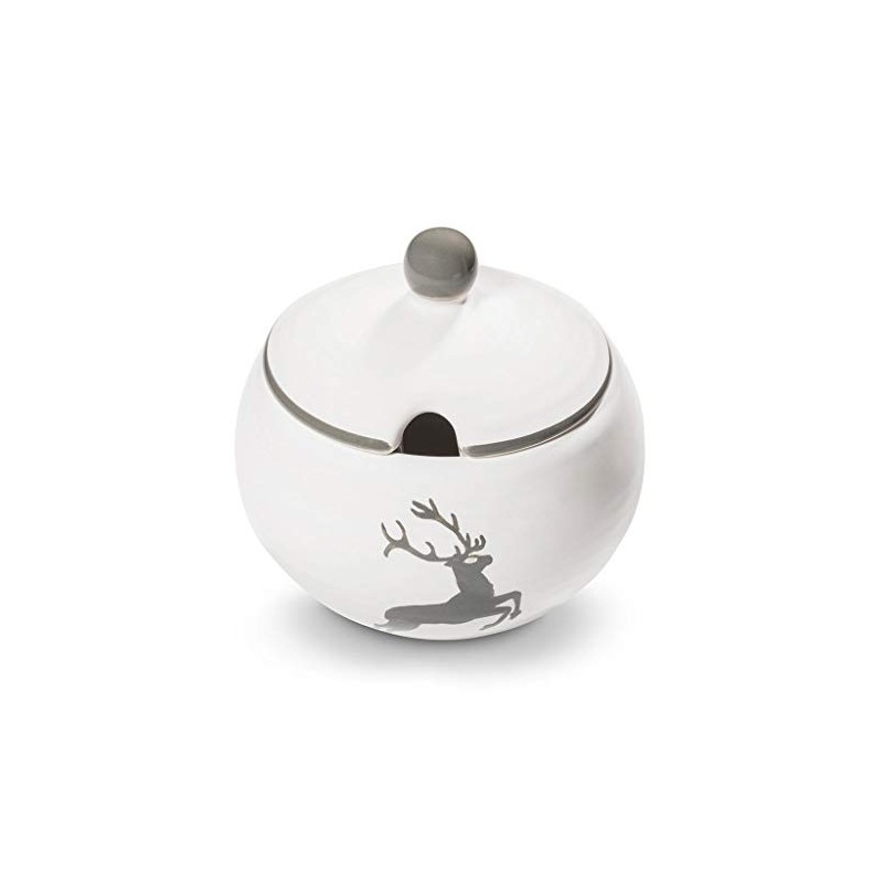 GMUNDNER KERAMIK Sugar Bowl with Cut-Out Diameter 10 cm Grey