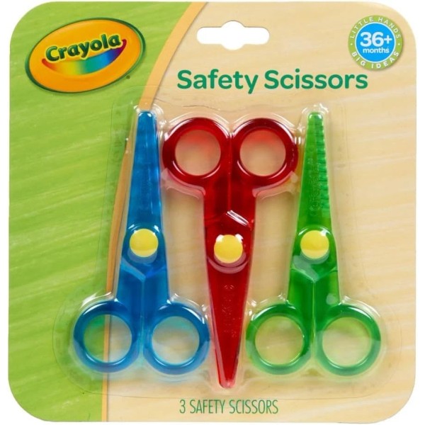 Crayola Toddler Safety Scissors (3 Pack), Blunt Tip Training Scissors