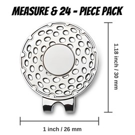 BSTWARM 24 PCS Magnetic Golf Hat Clips Ball Marker Holder for Golf Gloves Hats Bags Caps Visor Belt, Golf Hat Clip Bulk for Ball Mark - Sliver