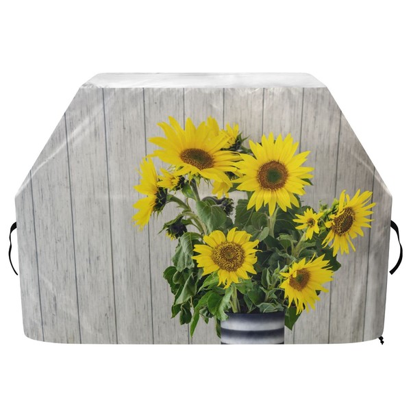 Premium Grill Cover Waterproof Sunflower White Board Vintage Barbecue Cover